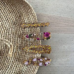 Barrette en fleurs séchées